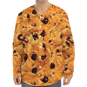 Chocolate Chip Cookie Print Long Sleeve Baseball Jersey