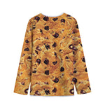 Chocolate Chip Cookie Print Long Sleeve Short Coat