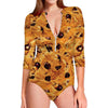 Chocolate Chip Cookie Print Long Sleeve Swimsuit