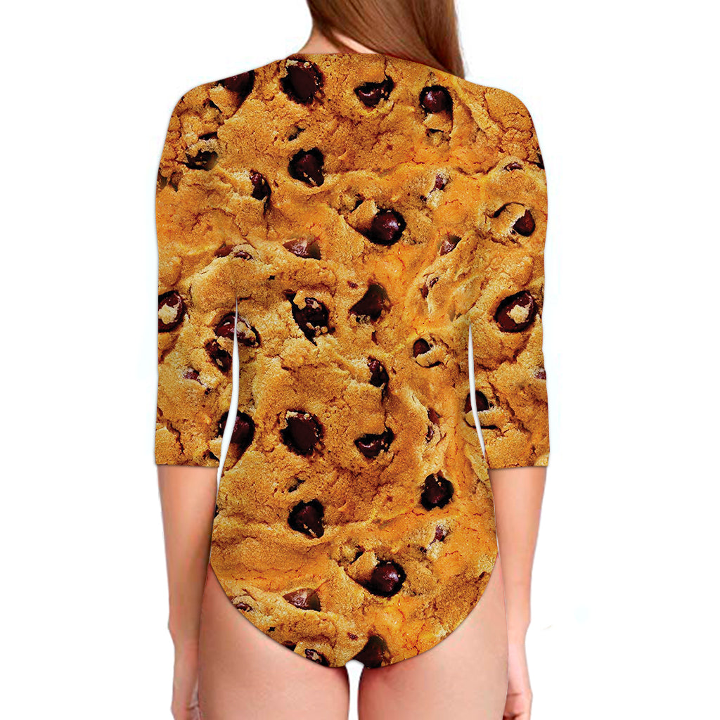 Chocolate Chip Cookie Print Long Sleeve Swimsuit