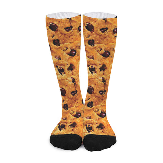 Chocolate Chip Cookie Print Long Socks