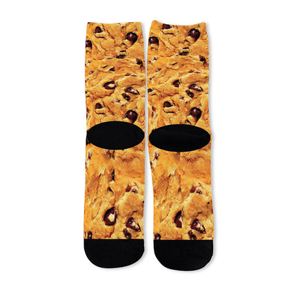 Chocolate Chip Cookie Print Long Socks