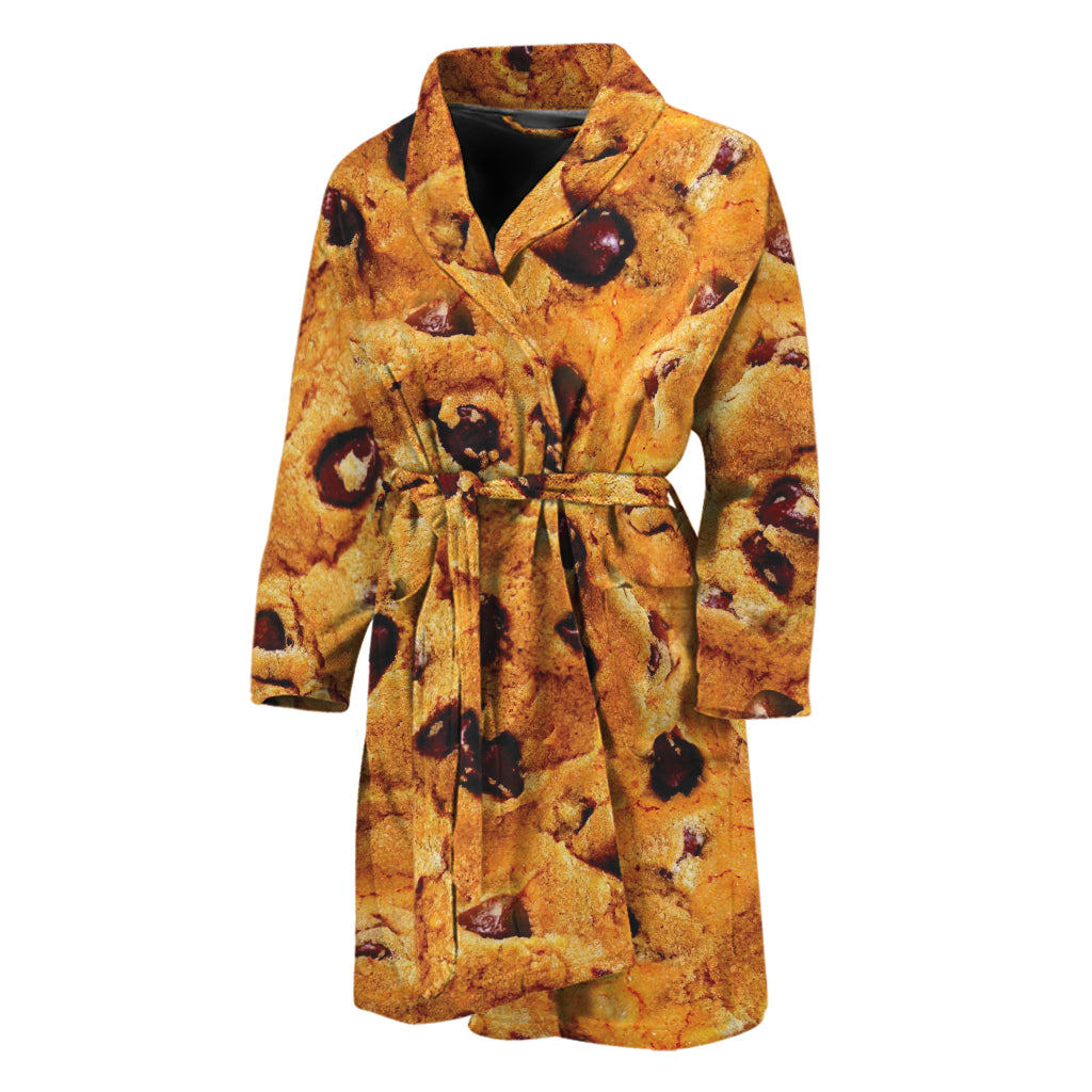 Chocolate Chip Cookie Print Men's Bathrobe