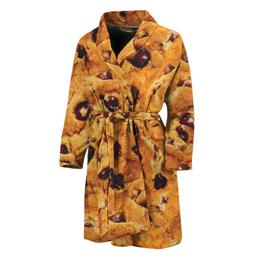 Chocolate Chip Cookie Print Men's Bathrobe