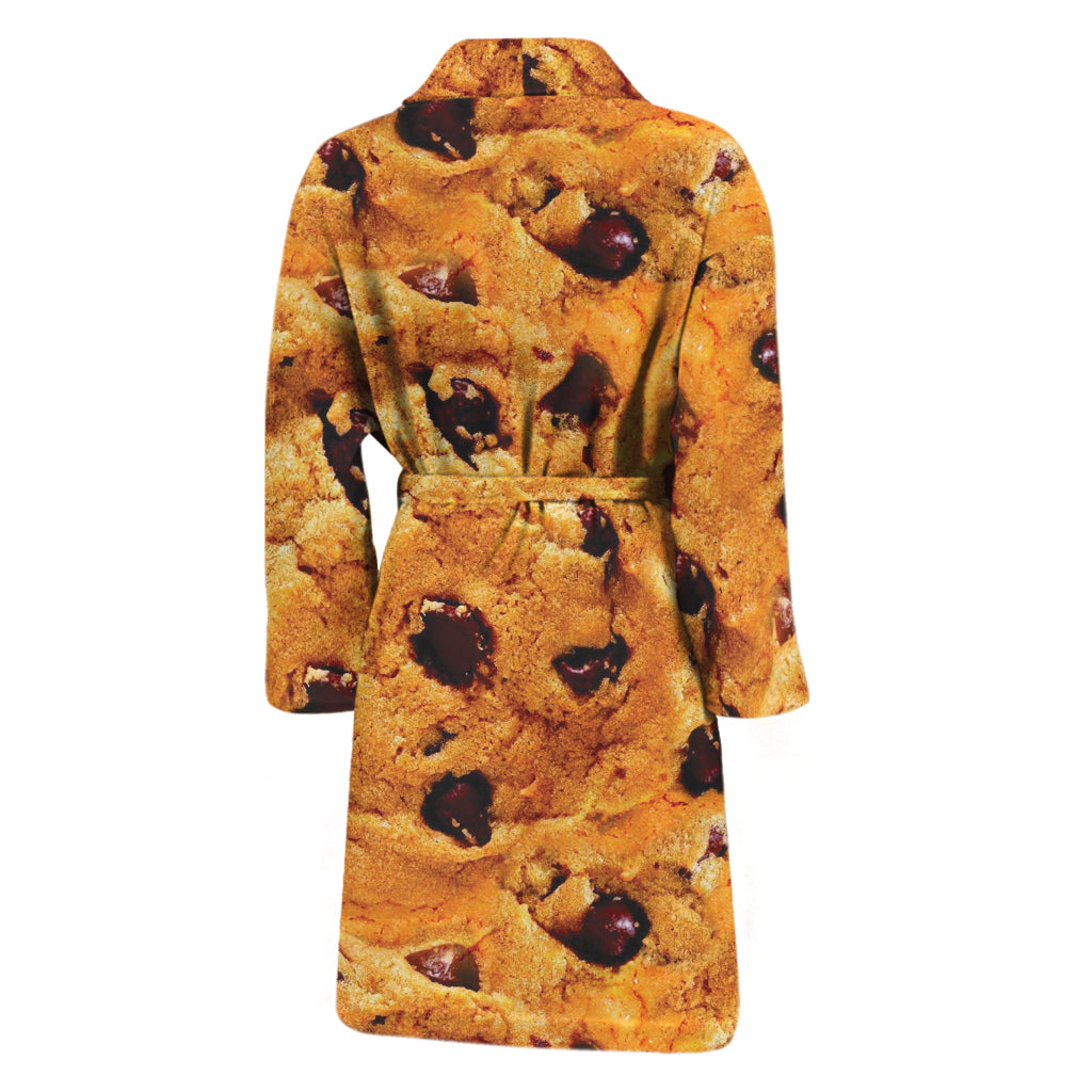 Chocolate Chip Cookie Print Men's Bathrobe
