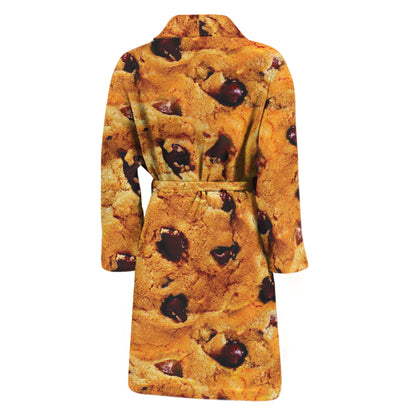 Chocolate Chip Cookie Print Men's Bathrobe