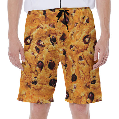 Chocolate Chip Cookie Print Men's Beach Shorts