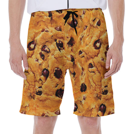 Chocolate Chip Cookie Print Men's Beach Shorts