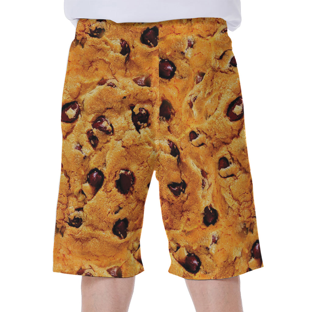 Chocolate Chip Cookie Print Men's Beach Shorts