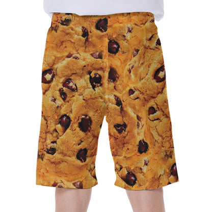Chocolate Chip Cookie Print Men's Beach Shorts