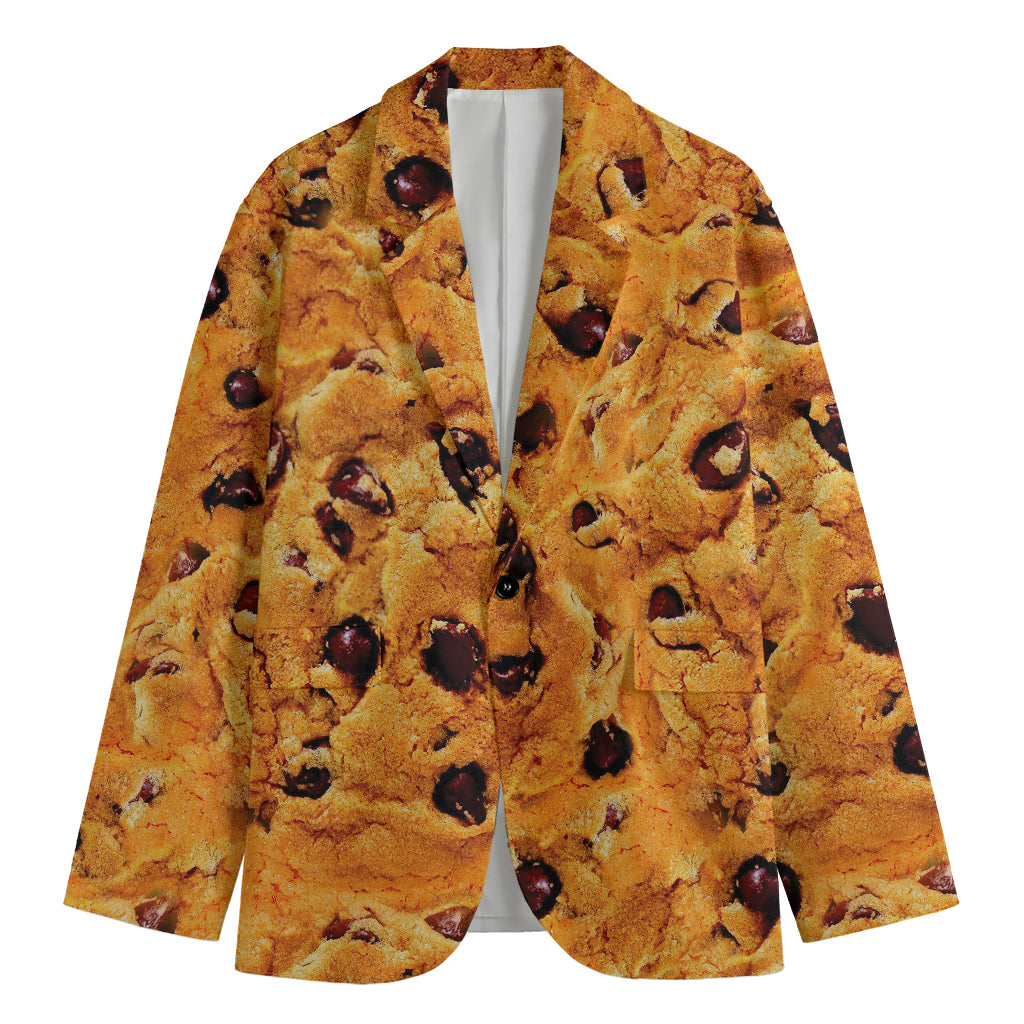 Chocolate Chip Cookie Print Men's Blazer