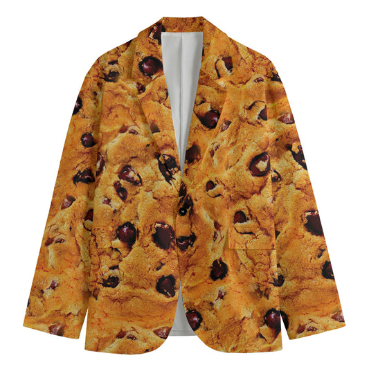 Chocolate Chip Cookie Print Men's Blazer