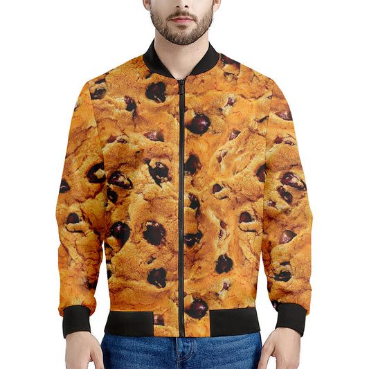 Chocolate Chip Cookie Print Men's Bomber Jacket