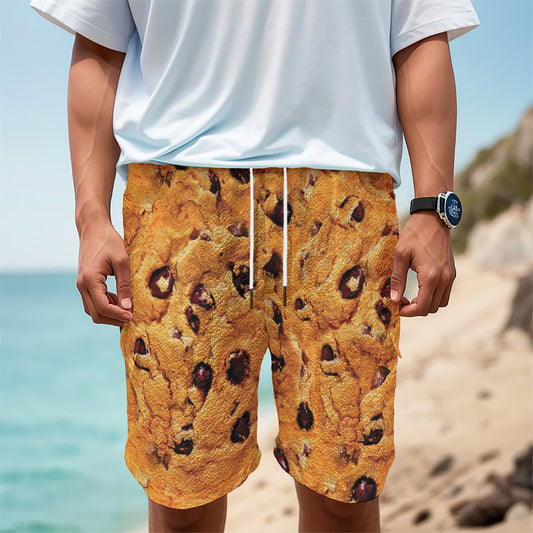 Chocolate Chip Cookie Print Men's Cargo Shorts