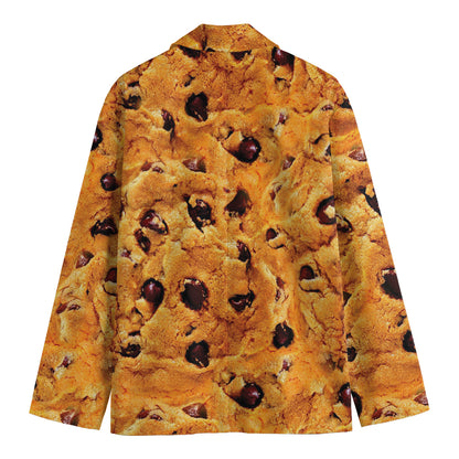 Chocolate Chip Cookie Print Men's Cotton Blazer