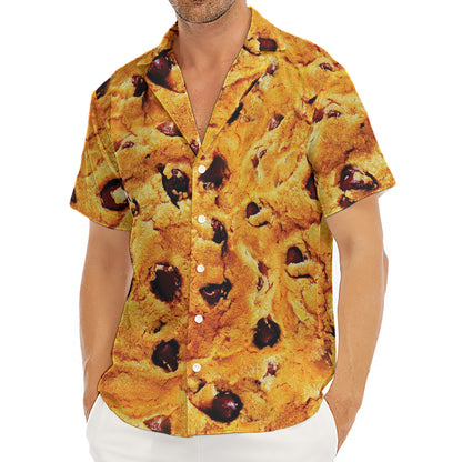 Chocolate Chip Cookie Print Men's Deep V-Neck Shirt