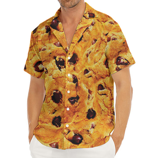 Chocolate Chip Cookie Print Men's Deep V-Neck Shirt
