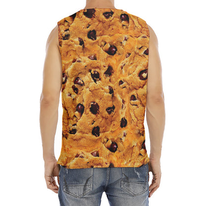 Chocolate Chip Cookie Print Men's Fitness Tank Top