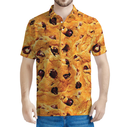 Chocolate Chip Cookie Print Men's Polo Shirt