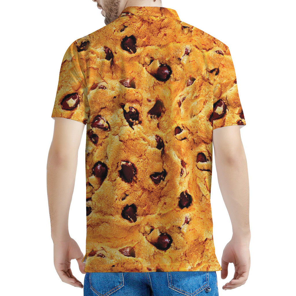 Chocolate Chip Cookie Print Men's Polo Shirt