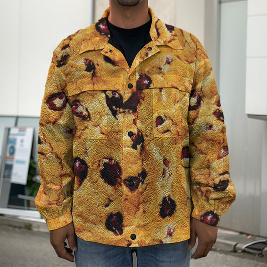 Chocolate Chip Cookie Print Men's Shirt Jacket