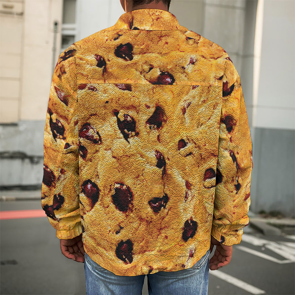 Chocolate Chip Cookie Print Men's Shirt Jacket