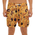 Chocolate Chip Cookie Print Men's Split Running Shorts