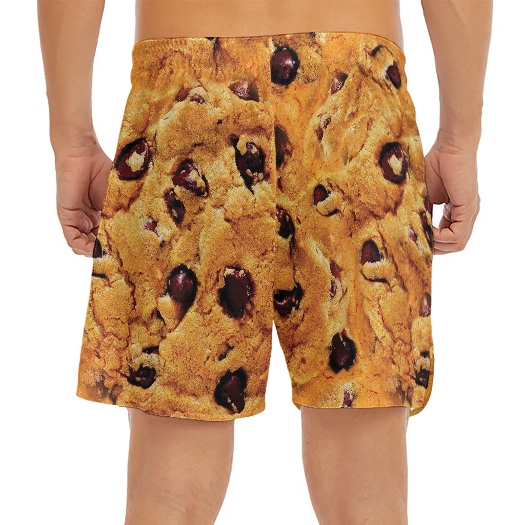 Chocolate Chip Cookie Print Men's Split Running Shorts