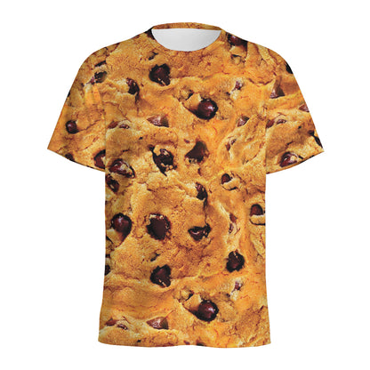 Chocolate Chip Cookie Print Men's Sports T-Shirt