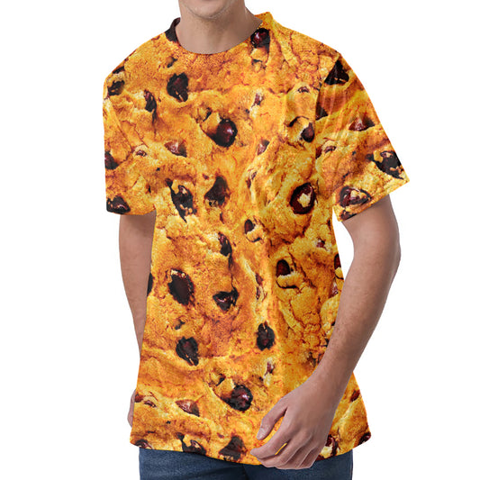 Chocolate Chip Cookie Print Men's Velvet T-Shirt