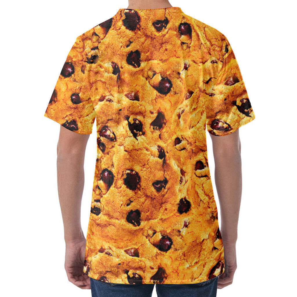 Chocolate Chip Cookie Print Men's Velvet T-Shirt