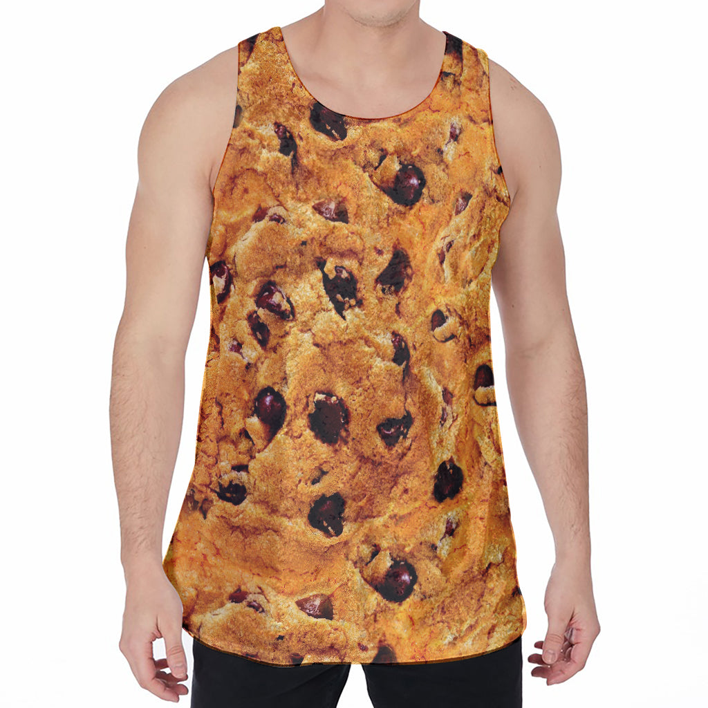 Chocolate Chip Cookie Print Men's Velvet Tank Top
