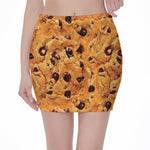 Chocolate Chip Cookie Print Pencil Mini Skirt