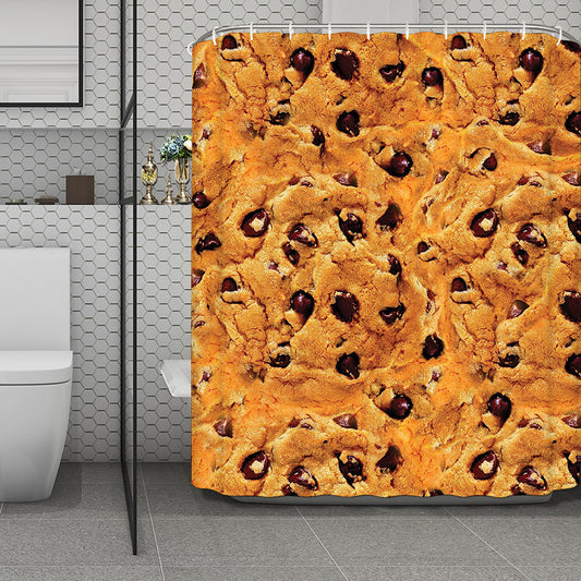 Chocolate Chip Cookie Print Polyester Shower Curtain