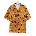 Chocolate Chip Cookie Print Rayon Hawaiian Shirt