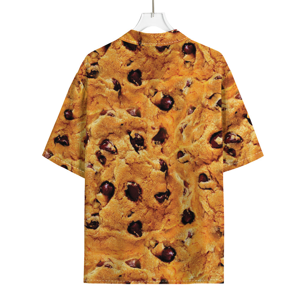 Chocolate Chip Cookie Print Rayon Hawaiian Shirt
