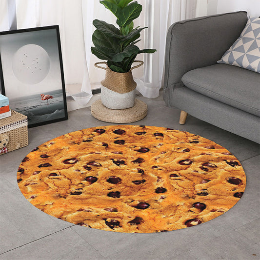 Chocolate Chip Cookie Print Round Rug
