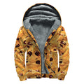 Chocolate Chip Cookie Print Sherpa Lined Zip Up Hoodie