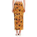 Chocolate Chip Cookie Print Side Slit Maxi Skirt