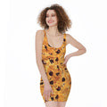 Chocolate Chip Cookie Print Sleeveless Bodycon Dress