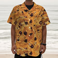Chocolate Chip Cookie Print Textured Short Sleeve Shirt