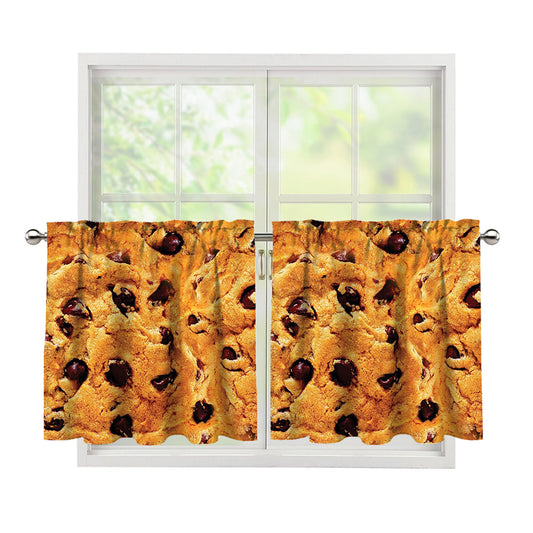 Chocolate Chip Cookie Print Tier Curtains