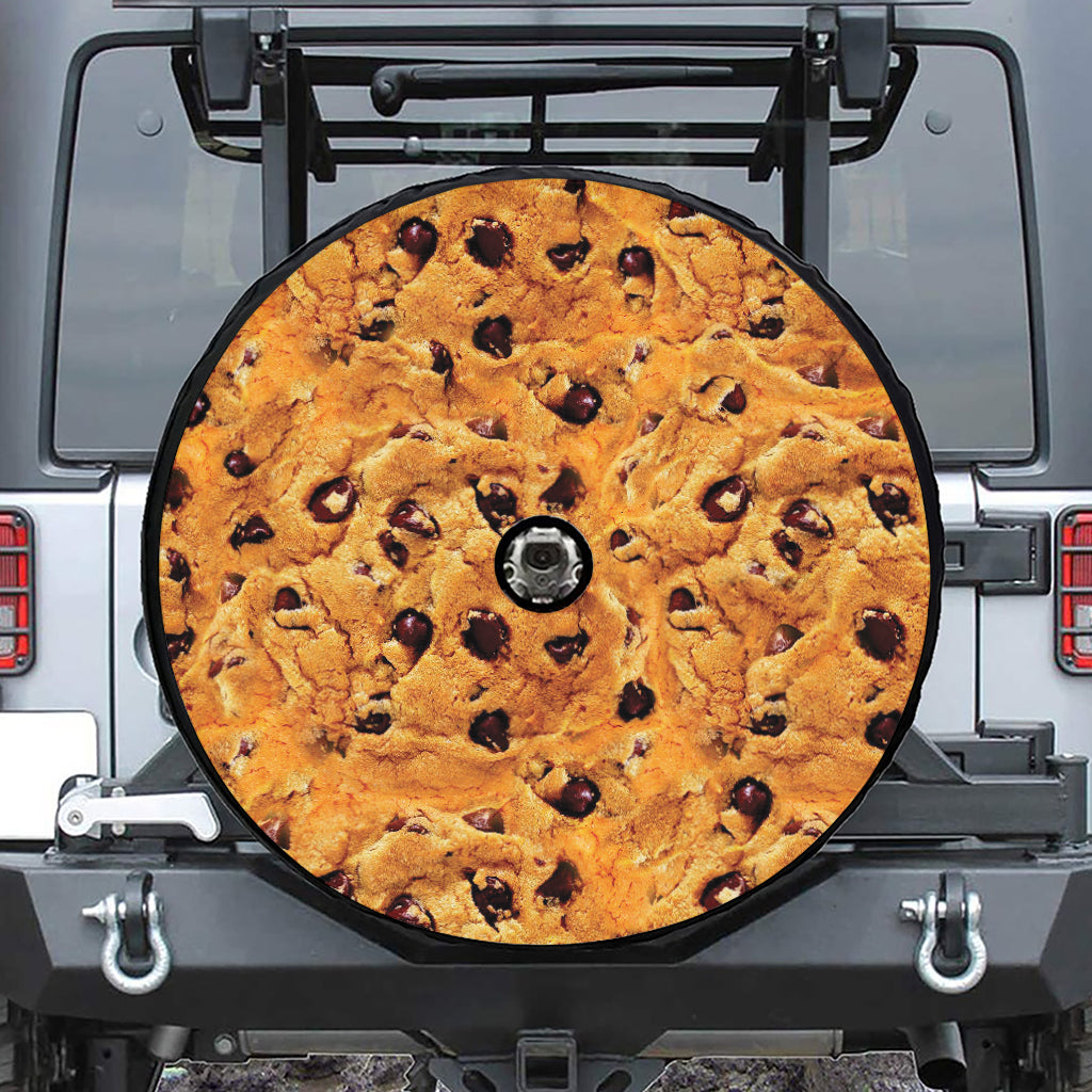 Chocolate Chip Cookie Print Tire Cover With Camera Hole