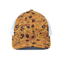 Chocolate Chip Cookie Print White Mesh Trucker Hat