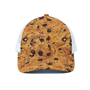 Chocolate Chip Cookie Print White Mesh Trucker Cap