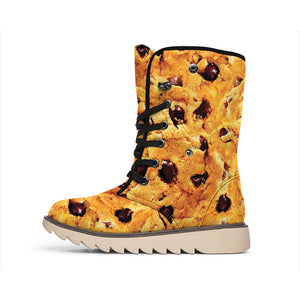 Chocolate Chip Cookie Print Winter Boots