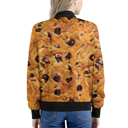 Chocolate Chip Cookie Print Women's Bomber Jacket