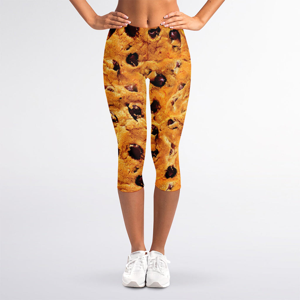 Chocolate Chip Cookie Print Women's Capri Leggings