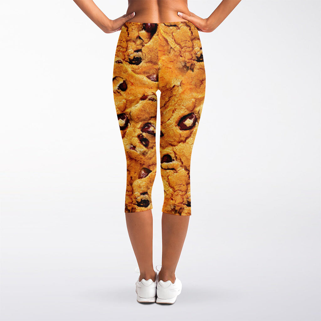 Chocolate Chip Cookie Print Women's Capri Leggings