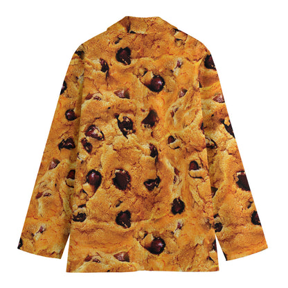 Chocolate Chip Cookie Print Women's Cotton Blazer